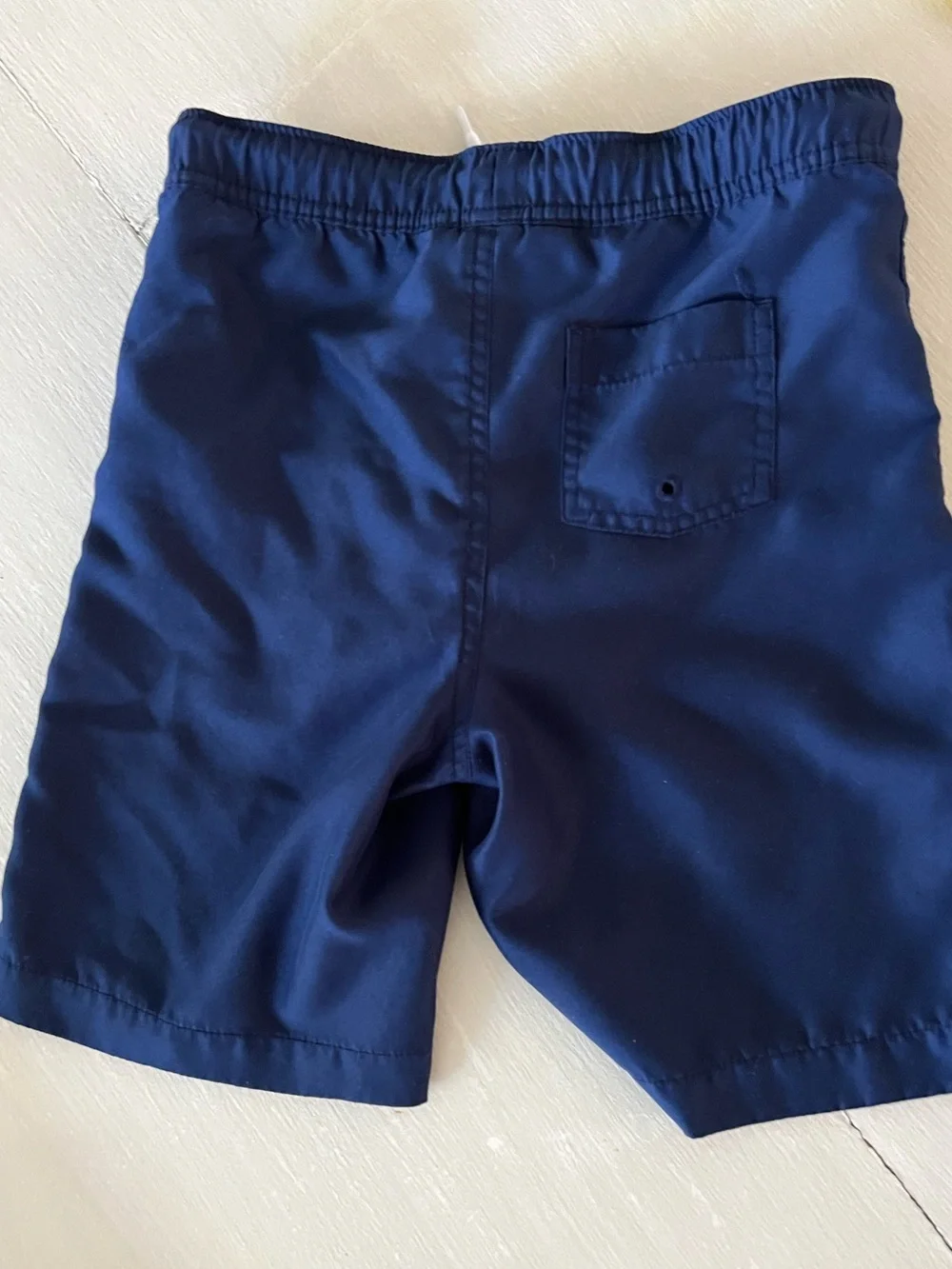 Lands’ End Boys Navy Swim Trunks Swim Shorts Size L 10-12